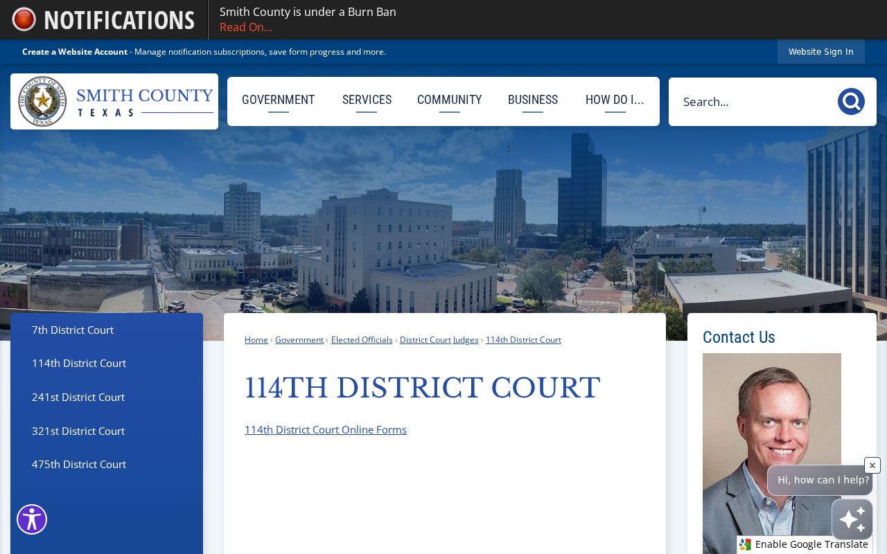 Smith County civil court docket 114th District Court